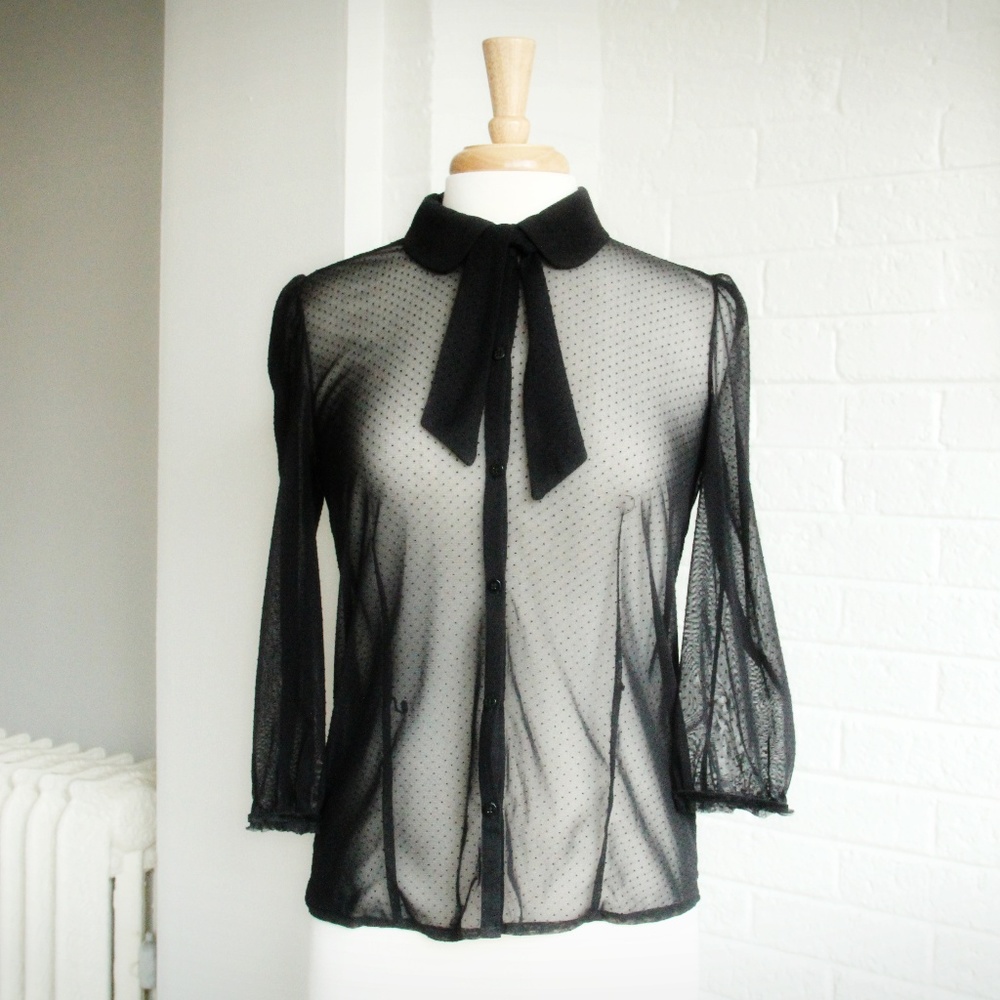 Forever 21 Tie Front Button Down Blouse